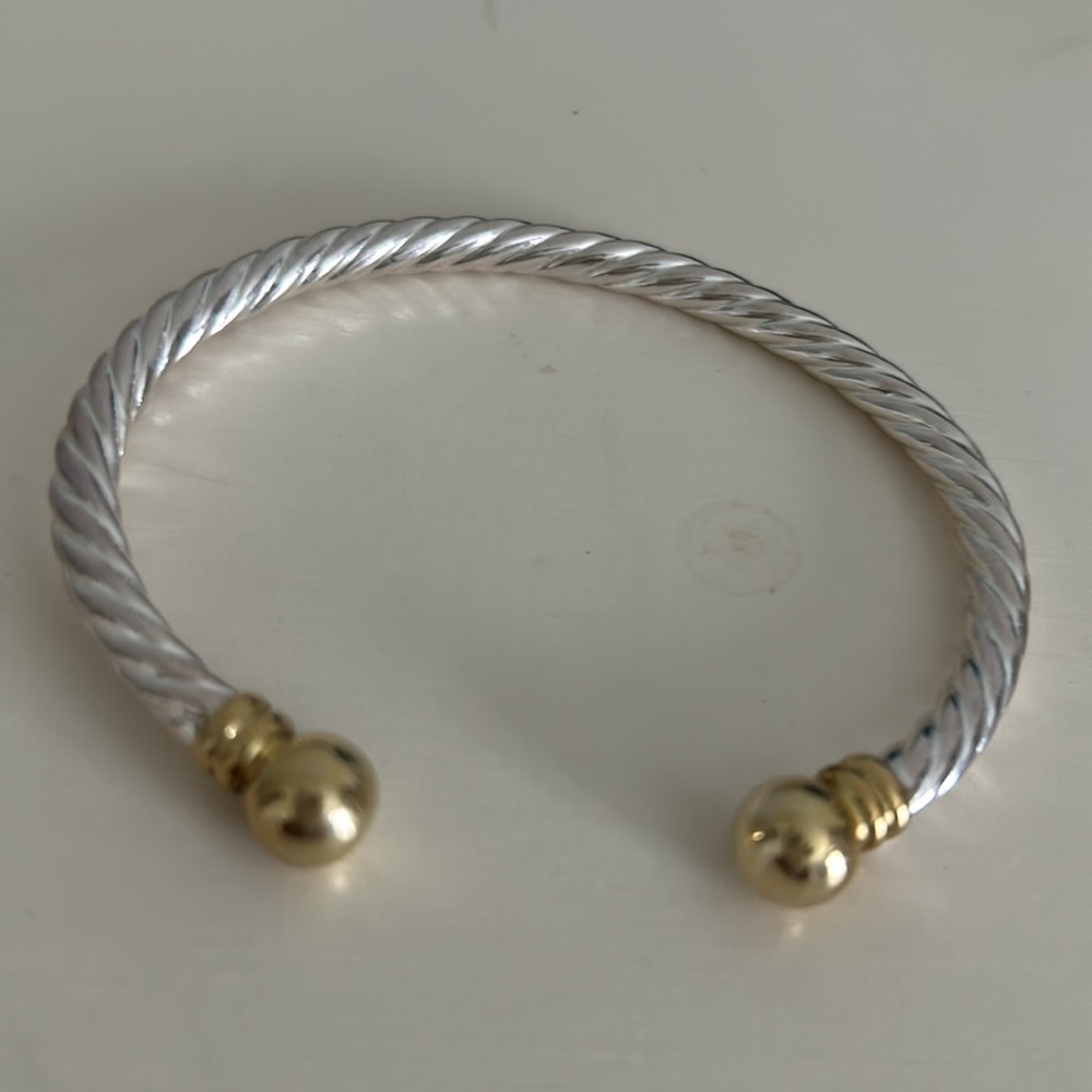 Talbots Sterling Silver Two-Tone Cuff Bracelet - image 3